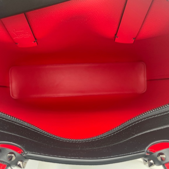 NEW CHRISTIAN LOUBOUTIN CABATA BLACK LEATHER ZIP TOTE SHOULDER BAG NWT AUTHENTIC - Picture 12 of 14